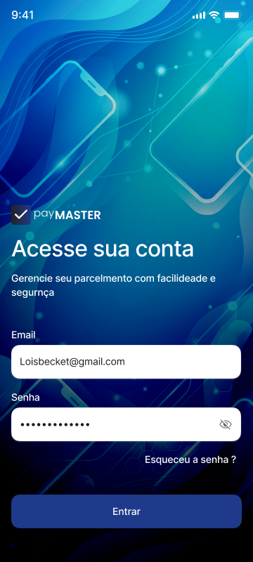 Tela de login do PayMaster